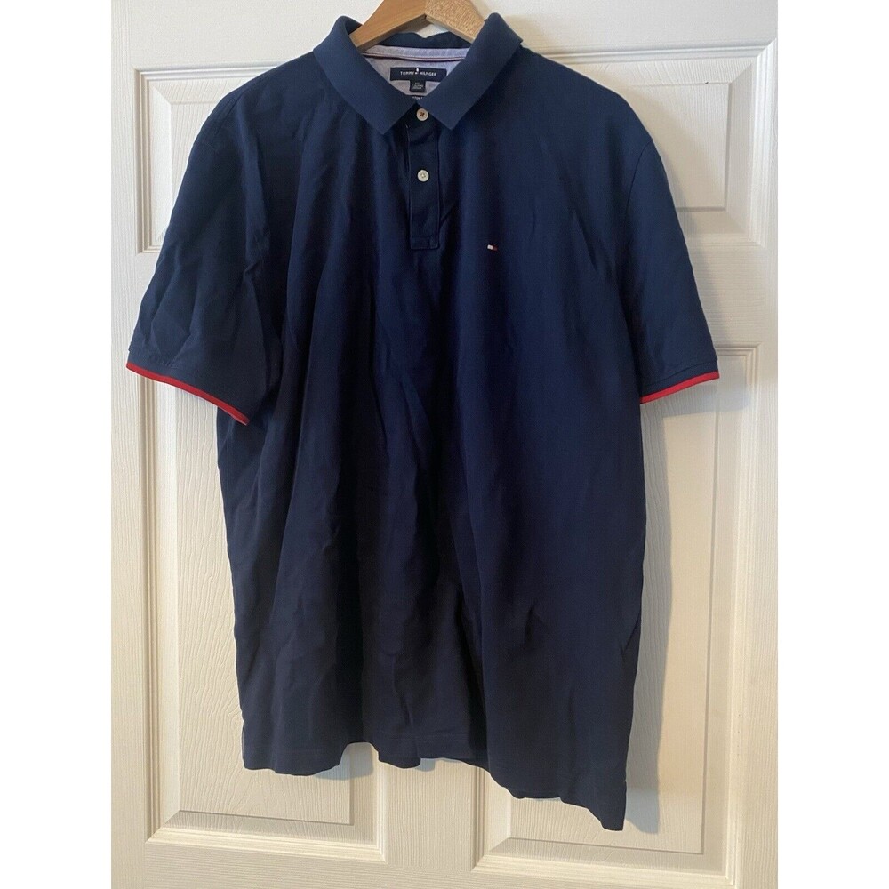 Tommy Hilfiger custom fit Blue Polo short sleeve shirt size XXL
